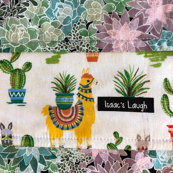 FOUR Handmade Reversible Placemats: Llamas 🦙&🌵 - Picture 4 of 6